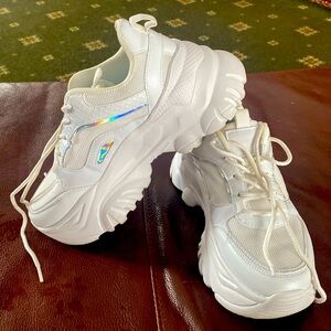 White platform sneakers
